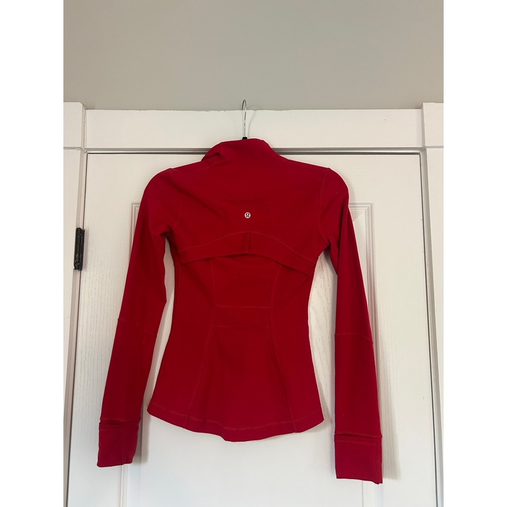 Lululemon Define Jacket Luon Full Zip Thumbholes Red Size 2 - Picture 3 of 7